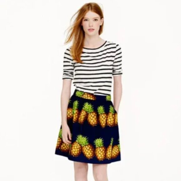 J.Crew Ratti Pineapple skirt. Size 6. - Picture 1 of 7